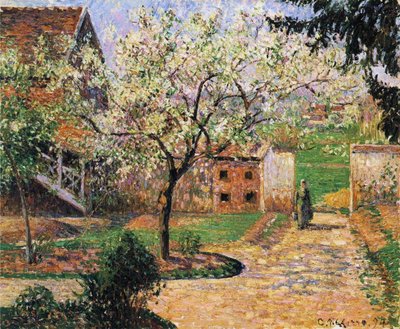 Blühender Pflaumenbaum, Eragny von Camille Jacob Pissarro